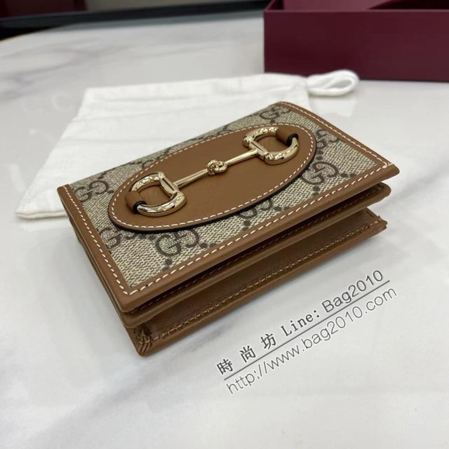 Gucci專櫃古馳最新款Horsebit 1955系列卡包零錢包卡夾 jh2888型號：621887